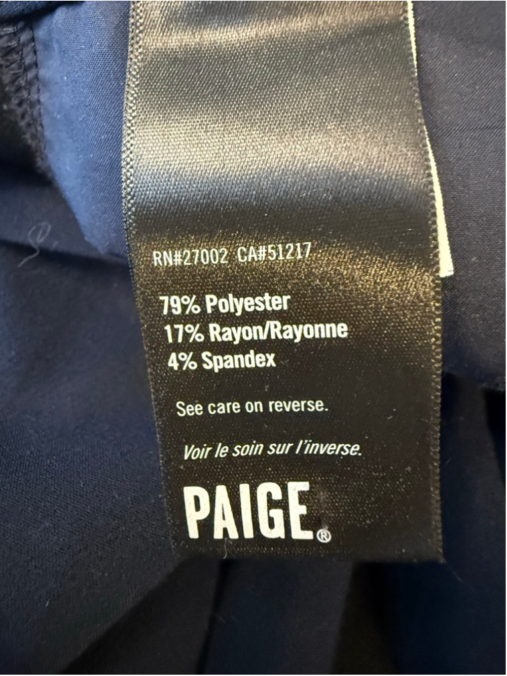 EUC PAIGE Navy Blue Pleated Wide-Leg Trouser Pants size 2 - Picture 7 of 8